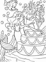 Coloring Pages Disney Birthday Princess Mermaid Happy Ariel Choose Board Printable sketch template