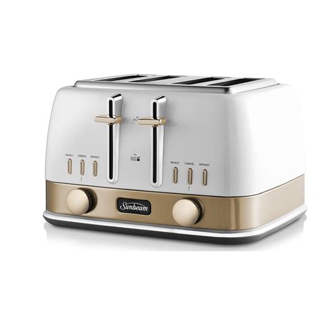 sunbeam  york collection  slice toaster white gold  mighty ape nz