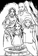 Family Aang Coloring Avatar Wecoloringpage sketch template