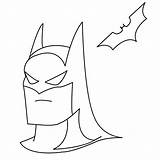Batman Outline Drawing Logo Cartoon Coloring Pages Printable Vector Cool sketch template