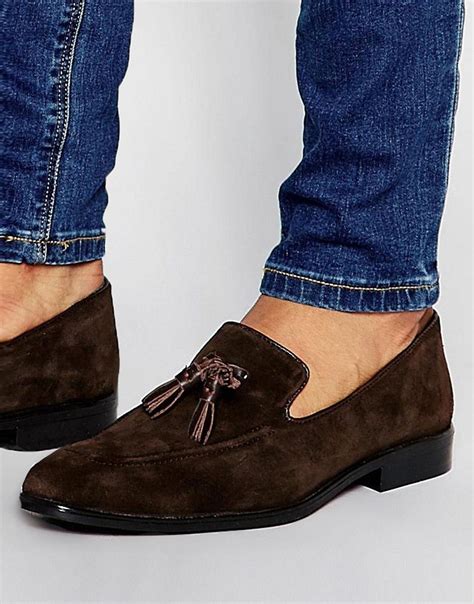 asos loafers  brown suede  tassel brown loafers men dress shoes men mens dress boots