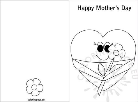 mothers day card coloring coloring page