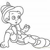 Pinocchio Coloring Sitting Down Pages Coloringpages101 Color sketch template