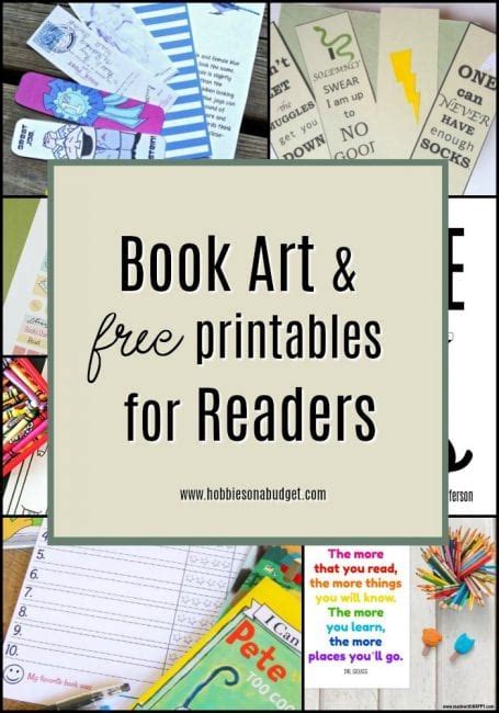book art  printables  readers hobbies   budget