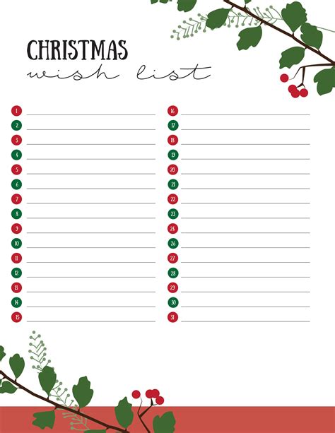 cute christmas list template template  christmas   list