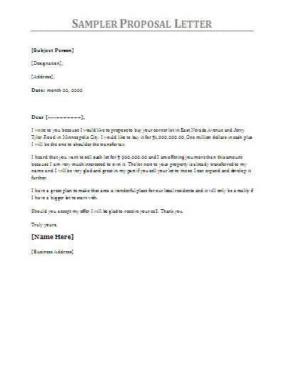 proposal letter samples professional word templates