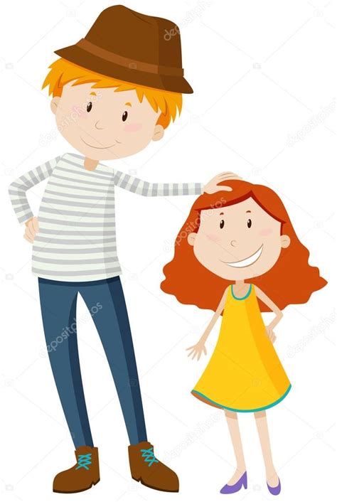 Cmages Tall Man Tall Man And Short Girl — Stock Vector