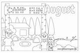 Coloring August Pages Kids Outline Sheets Months Flashcard Month November June Colouring Bestcoloringpagesforkids Click sketch template