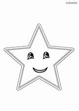 Star Coloring Smiling Stars Printable Sheets sketch template
