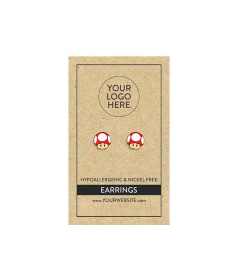 earring card template customizable printable single sided