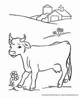 Coloring Farm Pages Cow Animal Kids Animals Printable Colouring Cows Color Sheet Honkingdonkey Activity Print sketch template