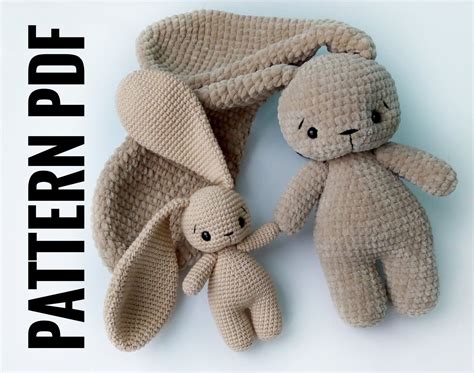 pattern crochet toy cute bunny long ears amigurumi pattern etsy