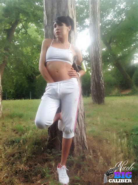 ts nicole big caliber in candid photos in the woods