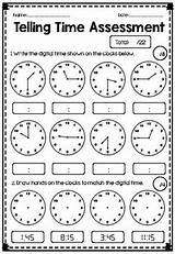 Hour Time Telling Half Quarter Assessment Worksheets Test Grade Past Math Teacherspayteachers Analogue Kindergarten Minutes Hours Teaching Kids Learning First sketch template