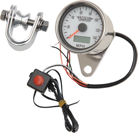 drag specialties white face speedo electronic motorcycle speedometer  harley jts cycles