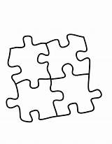 Puzzle Pieces Coloring Piece Clipart Clip Outline Autism Jigsaw Pages Sheet Vector Cliparts Colouring Puzzleteile Four Color Printable Puzzles Coloringhome sketch template