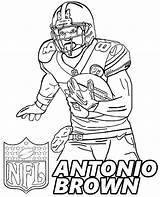 Coloring Pages Football Brown Player Antonio Steelers Nfl American Pittsburgh Brady Colts Cleveland Printable Tom Helmet Players Famous Indianapolis Topcoloringpages sketch template