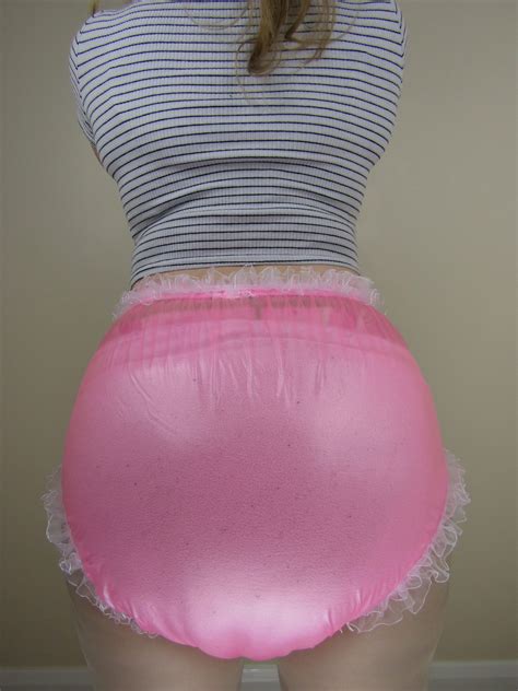 Pink Frilly Plastic Pants The Dotty Diaper Company