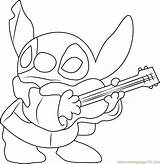 Stitch Coloring Pages Guitar Playing Lilo Cartoon Coloringpages101 Kids Online Movies sketch template