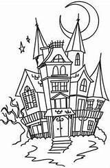 Coloring Keyhole Arch Mansion Moonlit Haunted Designlooter Visit Halloween sketch template