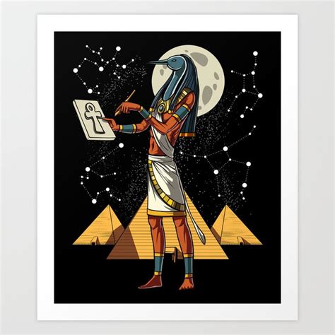 Thoth Egyptian God Ancient Pyramids Art Print By Nikolay Todorov Society6