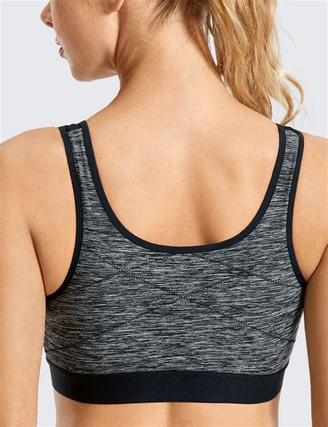 Syrokan Women S Sports Bra Front Zip High Impact Wireless