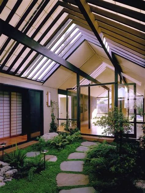 mid century houses atriums perfect  relax