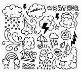 Weather Grunge Drawing Coloring Pages Kids Hand Printable Spring Cold Color Windy Hot Icons Set Rain Colouring Drawings Draw Sheets sketch template