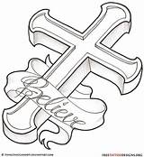 Cross Tattoo Drawing Drawings Crosses Cool Tattoos God Draw Designs Christian Holy Believe Banner Sketch Pencil 3d Tribal Easy Hands sketch template
