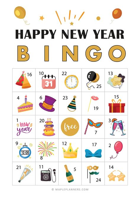 year bingo printable cards   printables