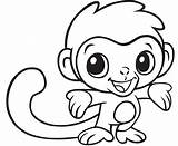 Coloring Monkey Pages Baby Easy Cute Rocks Kids sketch template