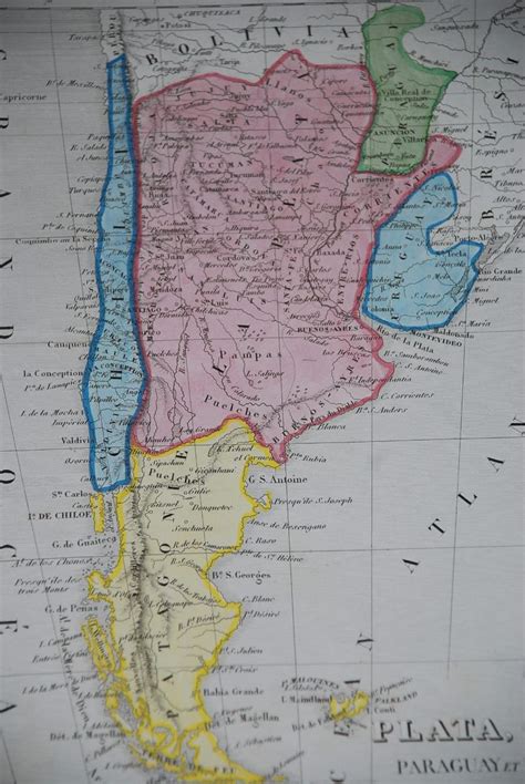 antiguo mapa chile patagonia sudamerica   en mercado libre