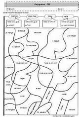 Coloriage Magique Ce1 Conjugaison Phrases French Cycling sketch template