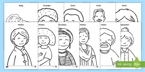 family coloring sheets teacher