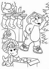 Barney Coloring Pages Christmas Websincloud Book sketch template