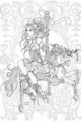 Coloring Pages Steampunk Depression Printable Book Adult Wonderland Alice Great Para Color Sheets Grown Ups Print Drawings Carousel Deviantart Draw sketch template