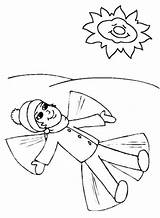 Coloring Snow Angel Winter Getdrawings Pages sketch template