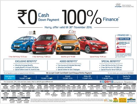 payment    road funding  hyundai cars november  discount offers