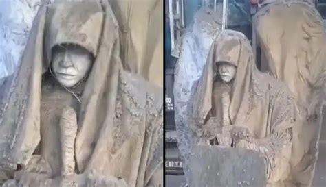 viral video  alleged fallen angel statue  russia revealed  hoax fallen angel angel
