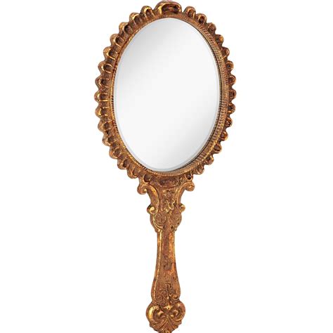 antique gold  rottenstone hand mirror shaped wall mirror hand