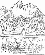 Coloring Grand Tetons Designlooter Arbor Teton National Park Pages sketch template