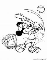 Coloring Mickey Baseball Disney Pages Printable sketch template
