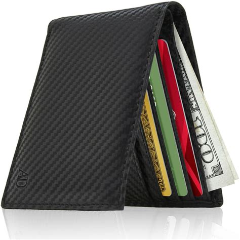 access denied slim leather bifold wallets  men minimalist small