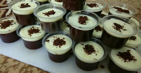resep puding coklat vla vanila oleh dewi rahayu cookpad