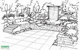 Garden Sketch Perspective Drawing Sketches Draw Vertical Patio Waterfall Landscape Yard Creation Kids Layout Bench Part Initial Pergola Choose Board sketch template