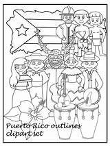 Puerto Rico Clipart Coloring Descubrimiento Set Pages Outlines Flag La Clip People Forts Garita Del Rican Pr Drawing Teacherspayteachers Niños sketch template