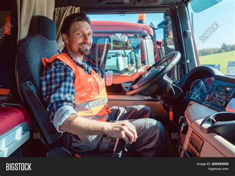 lorry truck driver image photo  trial bigstock