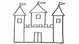 Castle Drawing Easy Very Simple Palace Draw Clipart Kids Pencil Drawings Sketch Color Paintingvalley Realistic sketch template