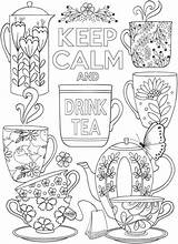 Coloring Tea Calm Drink Pages Stamping Adult Keep Craftgossip Printable Sheets Colouring Dover Publications Doverpublications Book Choose Board Adults Kids sketch template