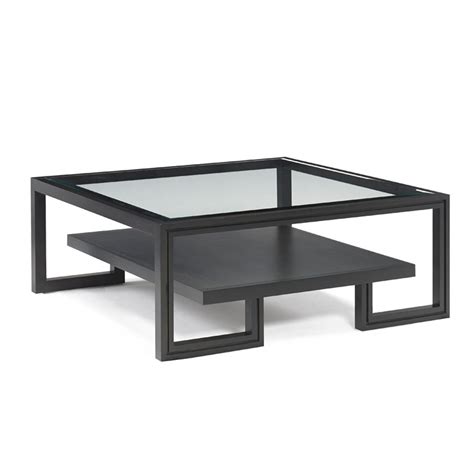 Shop Square Cocktail Table W Glass Top And Wooden Bottom